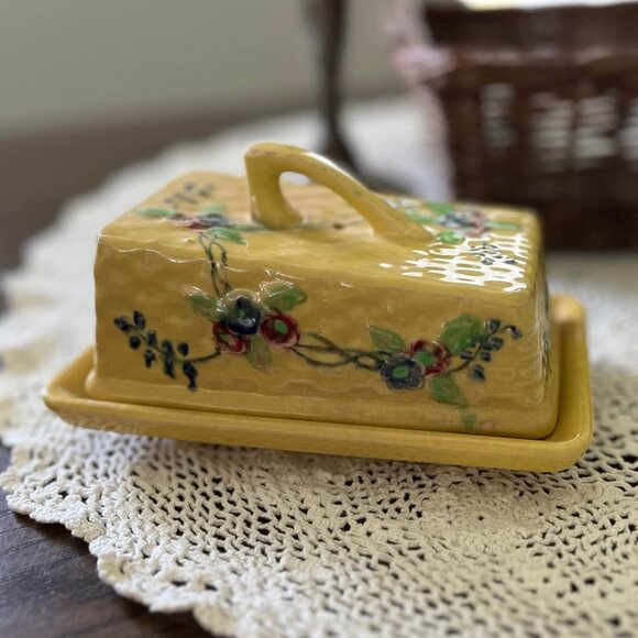 Vintage Cheese or Butter Cloche Covered Dish Japan Pottery - Picture 10 of 10